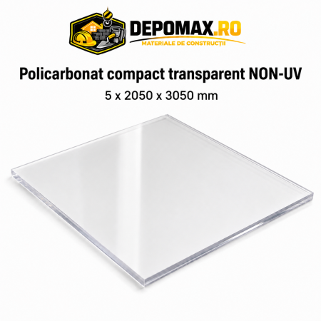 Policarbonat compact transparent NON-UV 5 x 2050 x 3050 mm